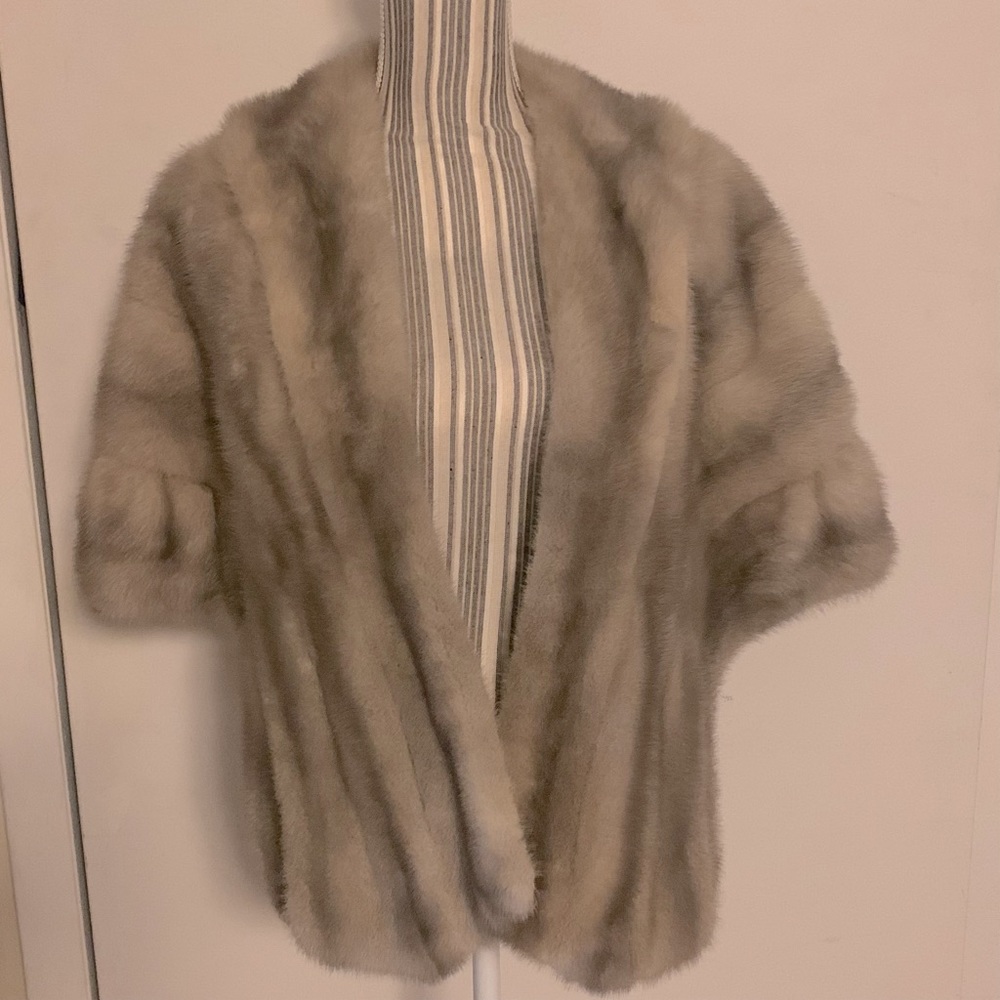 Plush blue gray vintage Kimble Furs mink wrap.